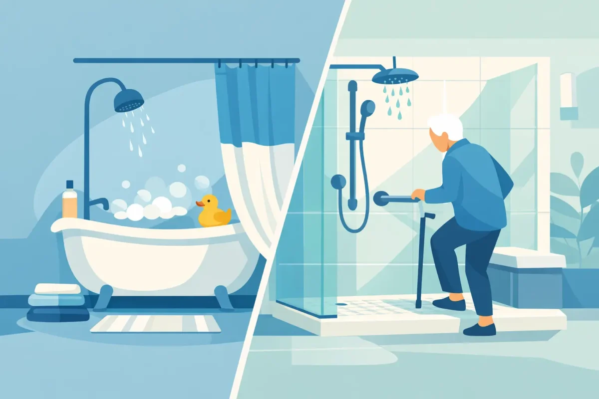 Tub to Shower Conversion for Safer Daily Living