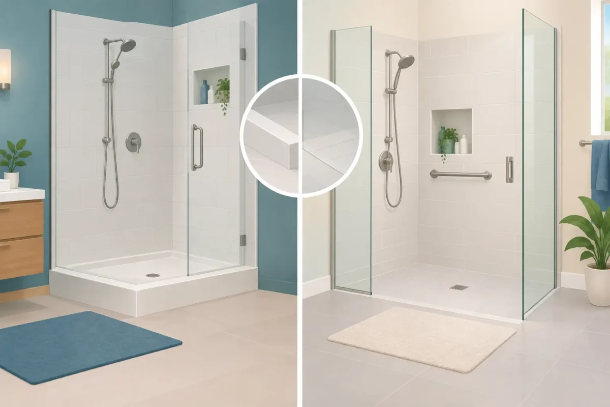 Low Threshold Shower Comparison for Safer Baths