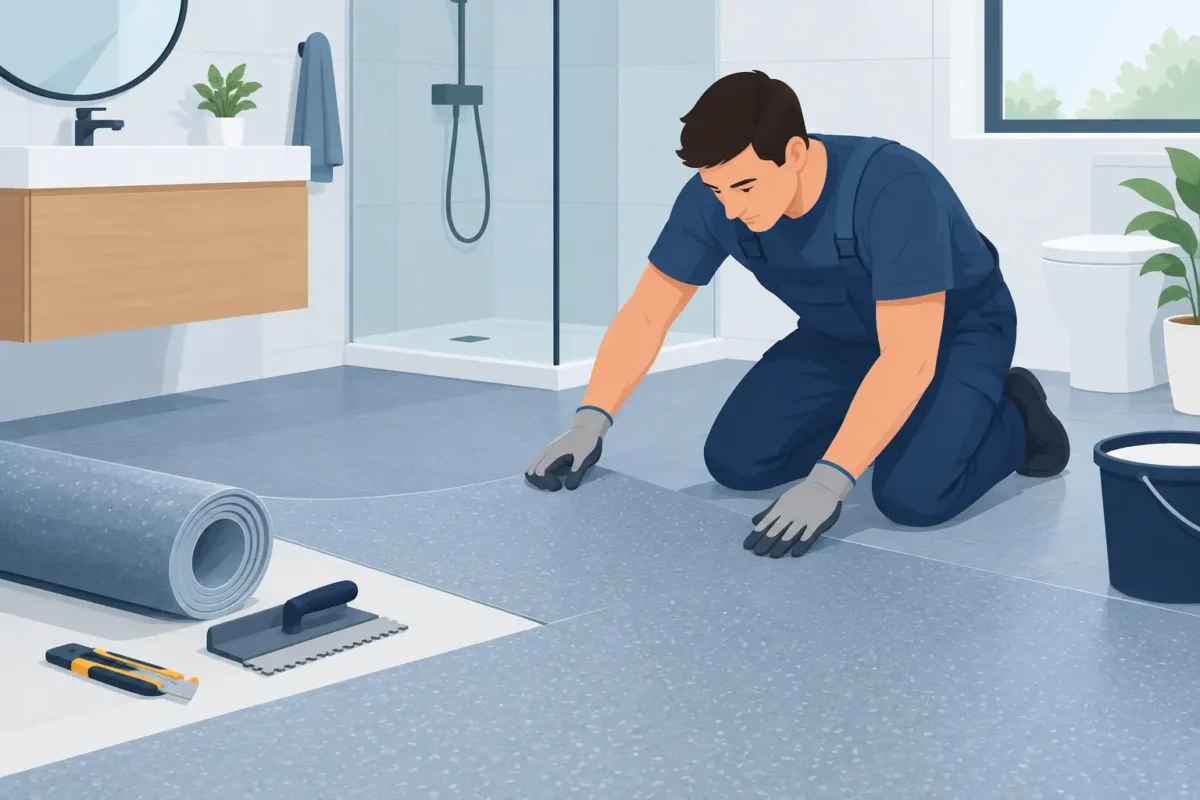 Installing Anti-Slip Bathroom Flooring Safely